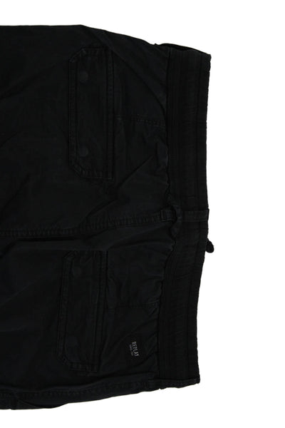 Replay Mens Cotton Drawstring Waist Straight Leg Cargo Pants Black Size 29