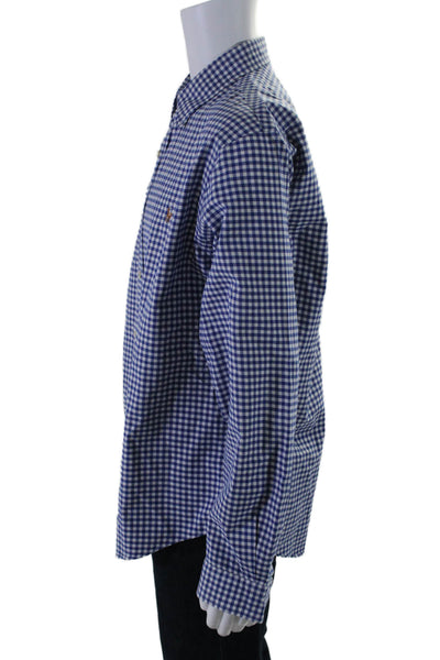 Ralph Lauren Mens Cotton Checked Long Sleeved Button Up Shirt Blue Size XL