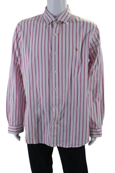 Polo Ralph Lauren Mens Cotton Striped Long Sleeved Shirt Colorblock Size XL