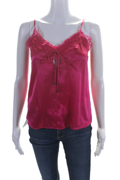 Pinko Womens Silk Spaghetti Strap Tremante Camisole Tank Top Pink Size EUR 42