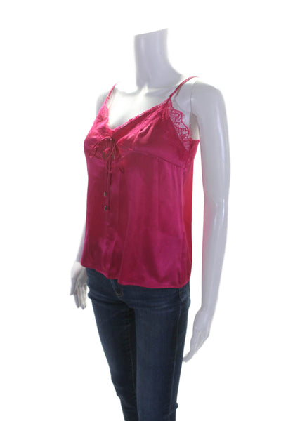 Pinko Womens Silk Spaghetti Strap Tremante Camisole Tank Top Pink Size EUR 42