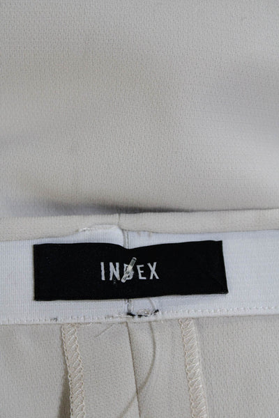 Index Womens Elastic Waistband Knee Length Pencil Skirt Cement White Size Medium