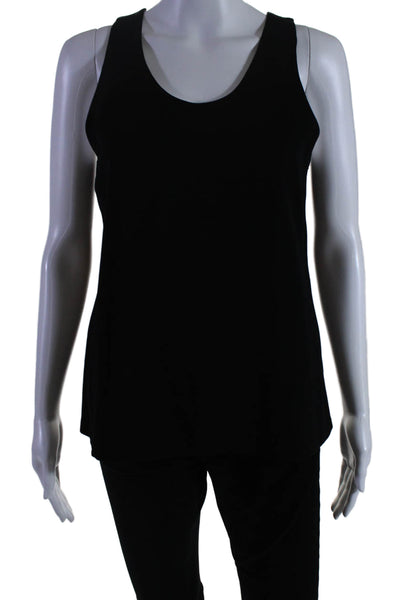 Index Womens Sleeveless Scoop Neck Maddy Crepe Shell Top Black Size Extra Small