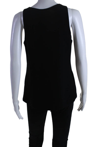 Index Womens Sleeveless Scoop Neck Maddy Crepe Shell Top Black Size Extra Small
