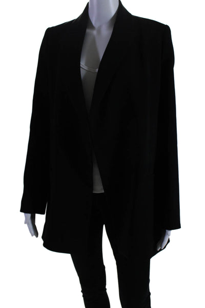 Index Womens Long Sleeve Open Front Pointed Lapel Blazer Jacket Black Size Small