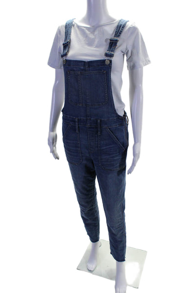 Madewell Womens Cotton Blue Medium Wash Halter Sleeveless Denim Overall Size M