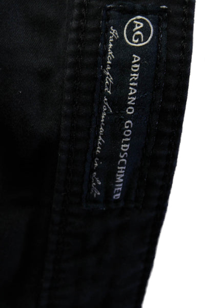 Adriano Goldschmied Womens Cotton Straight Leg Embroidered Jeans Black Size 27