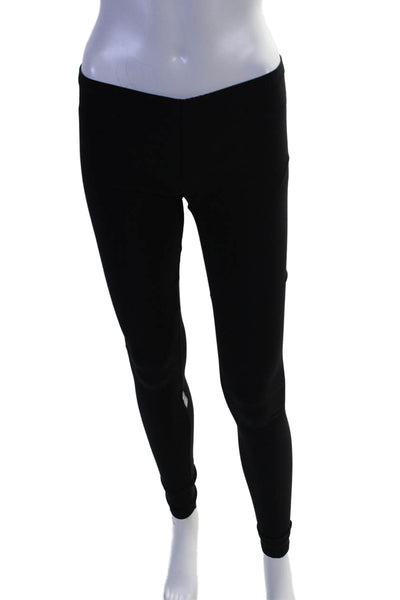 Inizio Womens Elastic Waistband Mid Rise Ankle Leggings Black Size Small