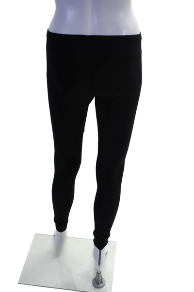 Inizio Womens Elastic Waistband Mid Rise Ankle Leggings Black Size Small