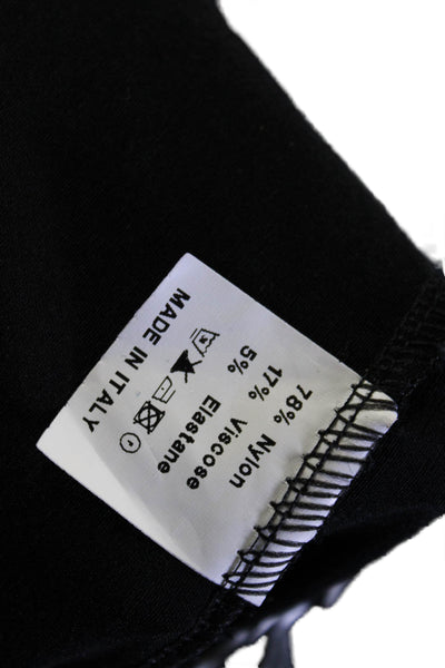 Inizio Womens Elastic Waistband Mid Rise Ankle Leggings Black Size Small