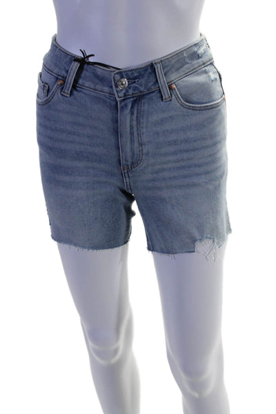 Paige Womens Sarah Longline Denim High Rise Vintage Cut Off Shorts Blue Size 24