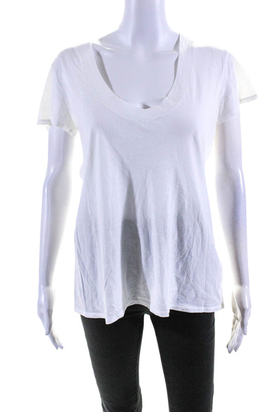 Standard James Perse Women's V-Neck Short Sleeves T-Shirt White Size 3