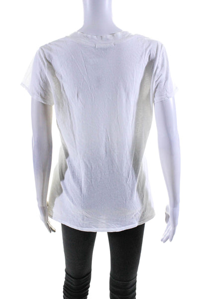 Standard James Perse Women's V-Neck Short Sleeves T-Shirt White Size 3