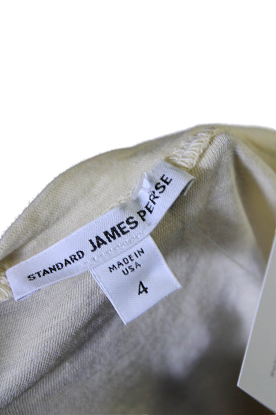 Standard James Perse Women's Short Sleeves Basic V-Neck T-Shirt Yellow Size 4