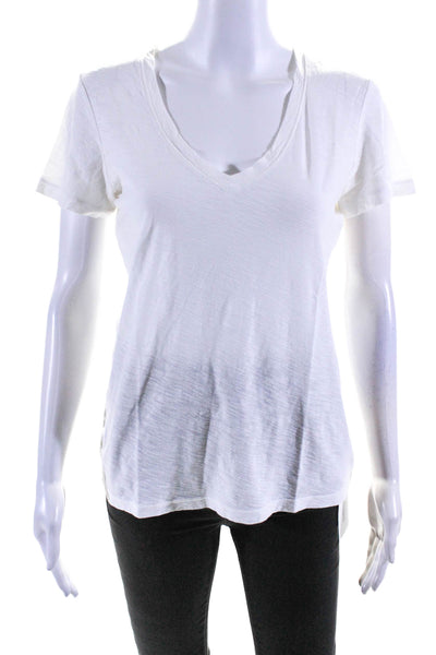 Standard James Perse Women's V-Neck Short Sleeves T-Shirt White Sz 3