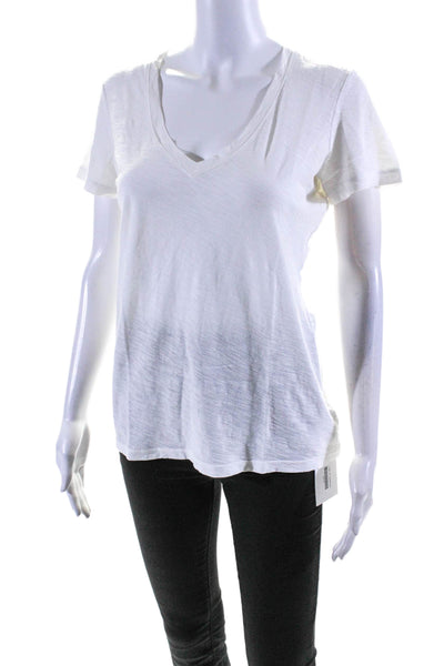 Standard James Perse Women's V-Neck Short Sleeves T-Shirt White Sz 3