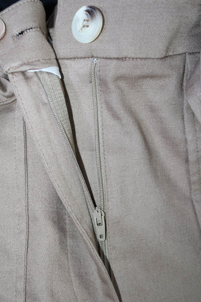 I By Iris Setlakwe Womens High Rise Belted Gab Terry Back Shorts Brown Size 2