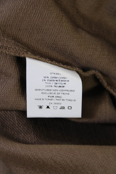 I By Iris Setlakwe Womens High Rise Belted Gab Terry Back Shorts Brown Size 2