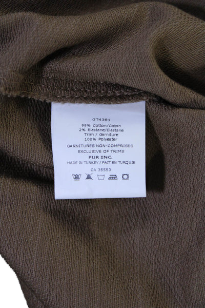 I By Iris Setlakwe Womens High Rise Belted Gab Terry Back Shorts Brown Size 6