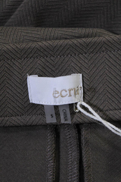 Ecru Womens Side Zip Berkeley Classic Boot Cut Pants Brown Size Small