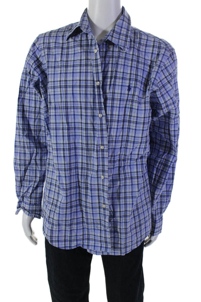 Polo Ralph Lauren Mens Long Sleeved Checked Button Up Shirt Blue Size XL