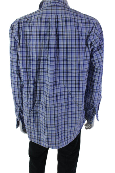 Polo Ralph Lauren Mens Long Sleeved Checked Button Up Shirt Blue Size XL