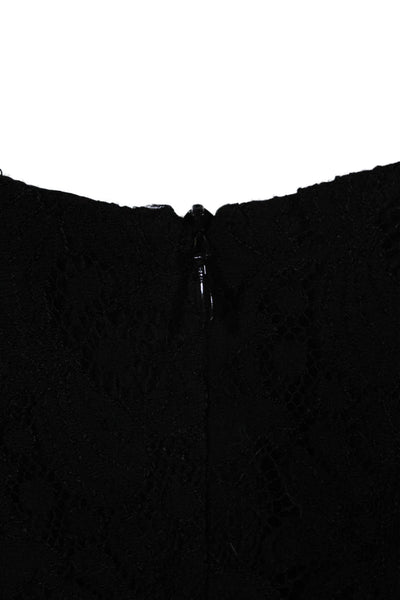 Shoshanna Womens Lace Long Sleeves Back Zipper Mini Dress Black Size 10
