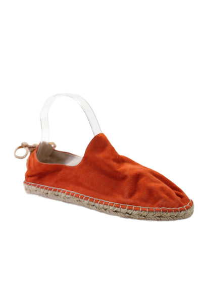 House of Harlow 1960 Womens Suede Lace Up Espadrille Flats Orange Size 37 7