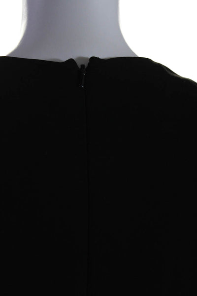 Kimora Lee Simmons Womens Zip Up Cut Out Shoulder Midi Sheath Dress Black Size 8