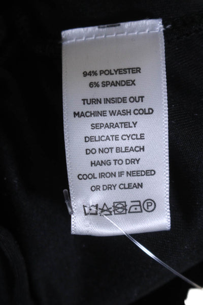 Lilla P Womens Elastic Waistband Mid Rise Velvet Straight Leg Pants Black XS