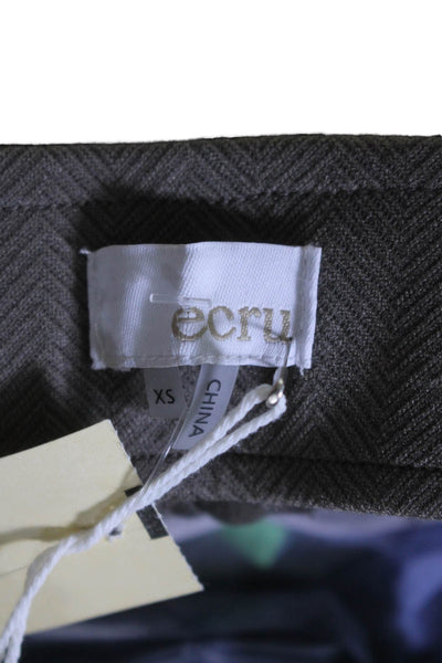 Ecru Womens Side Zip Berkeley Classic Boot Cut Pants Brown Size Extra Small