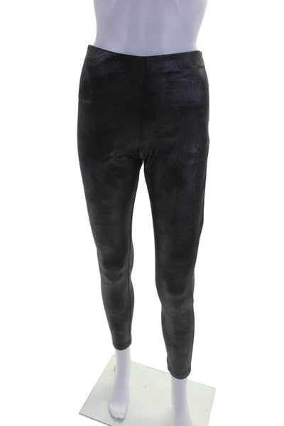 Equestrian Womens Elastic Waistband Deonna Foil Leggings Silver Tone Size Petite