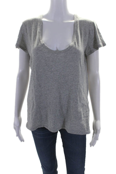 Standard James Perse Womens Scoop Neck Short Sleeves Tee Shirt Gray Size 3