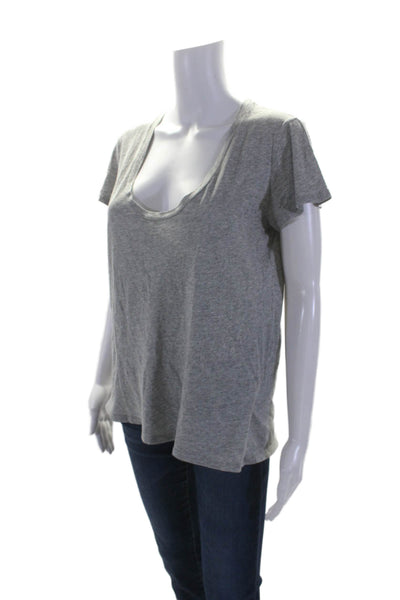 Standard James Perse Womens Scoop Neck Short Sleeves Tee Shirt Gray Size 3