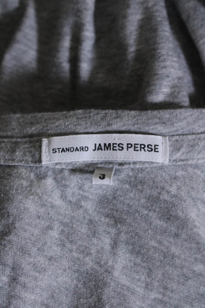 Standard James Perse Womens Scoop Neck Short Sleeves Tee Shirt Gray Size 3