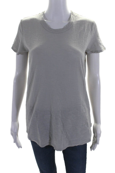 Standard James Perse Womens Short Sleeves Tee Shirt Light Gray Cotton Size 3