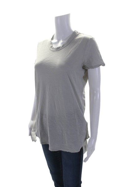 Standard James Perse Womens Short Sleeves Tee Shirt Light Gray Cotton Size 3