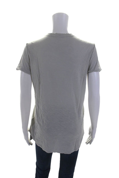 Standard James Perse Womens Short Sleeves Tee Shirt Light Gray Cotton Size 3