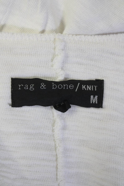 Rag & Bone/Knit Womens Short Sleeves Tee Shirt White Black Cotton Size Medium