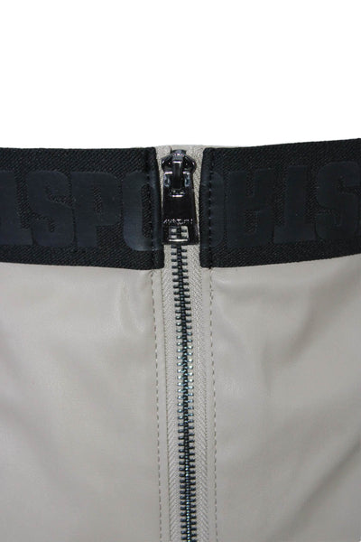 Marccain Womens Back Zip Perforated Trim Faux Leather Mini Skirt Brown Size 3