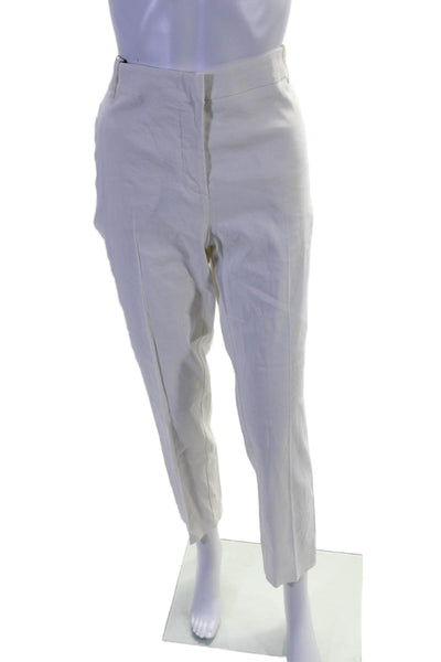 Pinko Womens Linen Blend Two Pocket Tapered Pants Trousers White Size 10