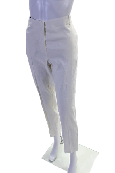 Pinko Womens Linen Blend Two Pocket Tapered Pants Trousers White Size 10