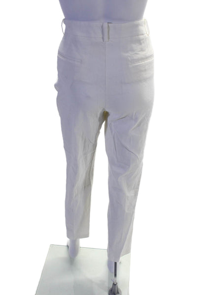 Pinko Womens Linen Blend Two Pocket Tapered Pants Trousers White Size 10