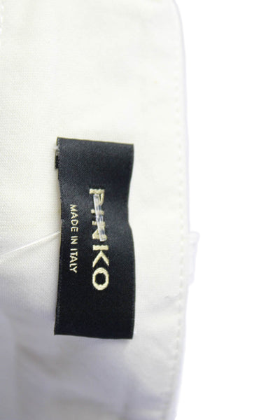 Pinko Womens Linen Blend Two Pocket Tapered Pants Trousers White Size 10