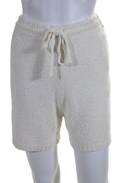 Collaboration Womens Cotton Knit Drawstring Waist High-Rise Shorts Cream Size XS