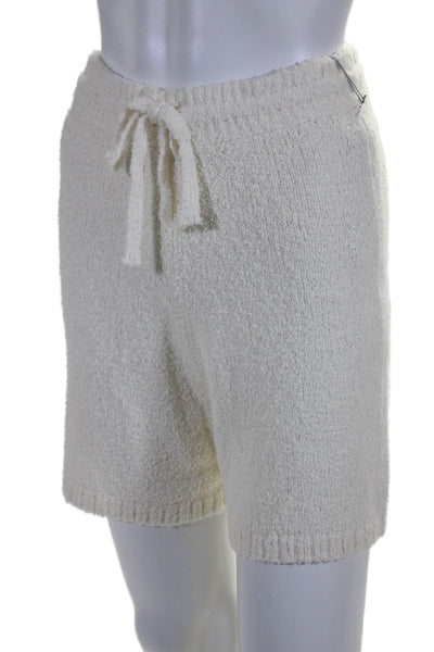 Collaboration Womens Cotton Knit Drawstring Waist High-Rise Shorts Cream Size XS