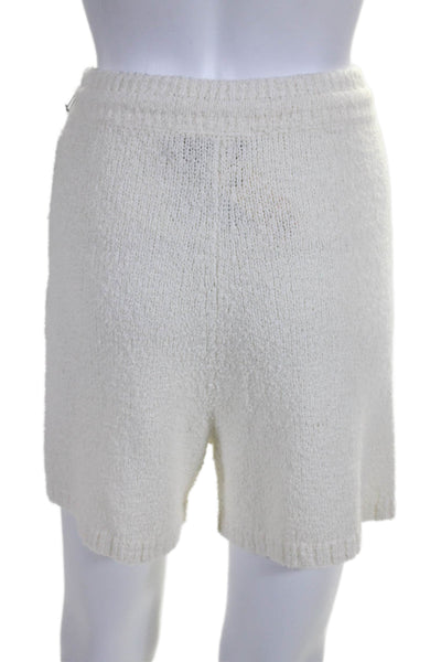 Collaboration Womens Cotton Knit Drawstring Waist High-Rise Shorts Cream Size XS
