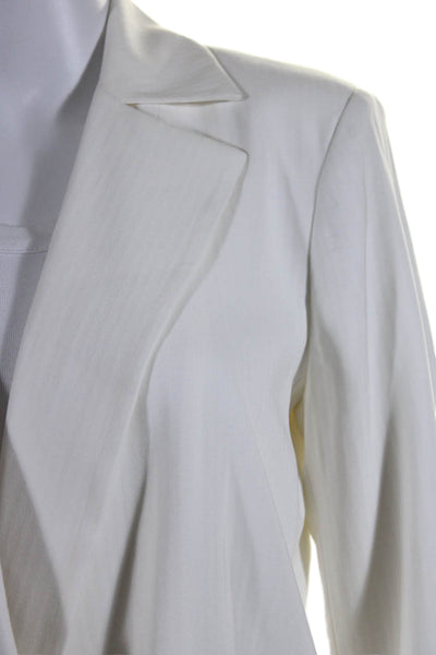 Paige Womens Notch Collar Double Breasted Button Up Blazer Jacket White Size XL