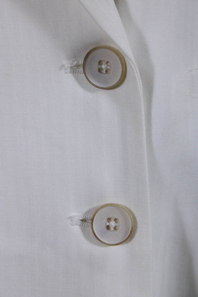 Paige Womens Notch Collar Double Breasted Button Up Blazer Jacket White Size XL