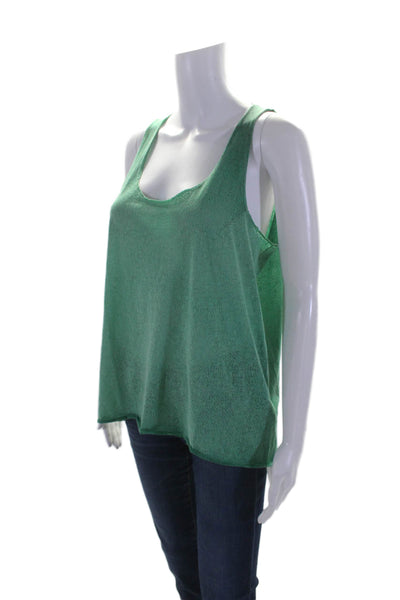 Zadig & Voltaire Womens Printed Sleeveless Tank Top Green Cotton Size Large